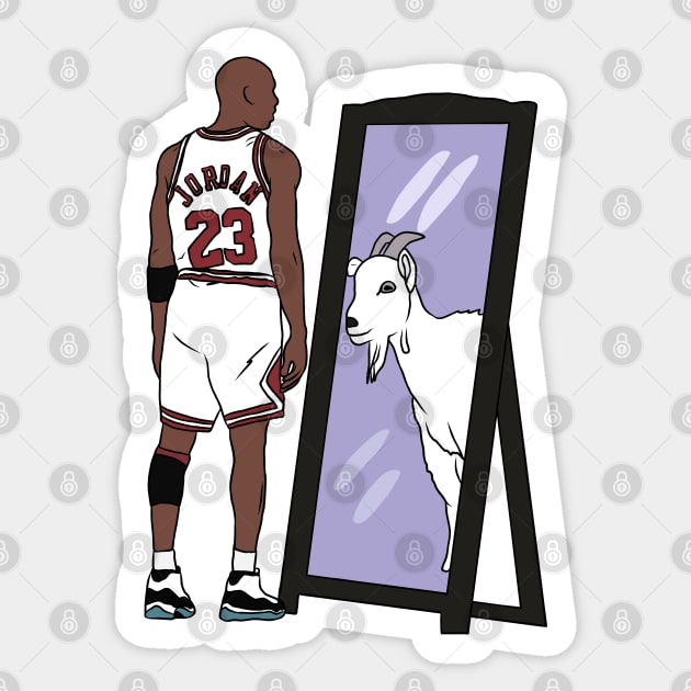 Michael Jordan Mirror GOAT Sticker by rattraptees